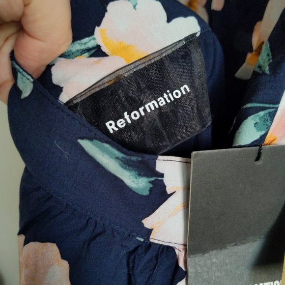 NWT Reformation Lanai Dress Floral Midi Cut Out XS - Picture 8 of 8